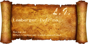 Lemberger Ivána névjegykártya